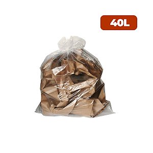 Saco para Lixo 40 Litros Comum Transparente com 100 unidade - Wide Stock