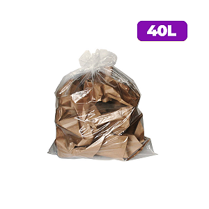 Saco para Lixo 40 Lt Comum Transparente c/ 100 und - Wide Stock