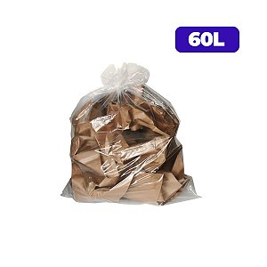 Saco para Lixo Transparente Extra Reforçado 60 Litros c/ 30 und - Wide Stock
