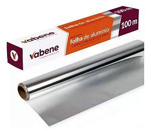 Folha de Papel Alumínio Rolo 30cm x 100m Vabene