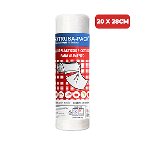 Bobina Plástica Picotada 20x28cm 500 sacos Extrusa Pack