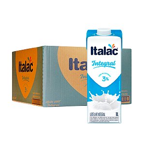 Leite UHT Integral Italac 1 Litro Caixa com 12 Unidades
