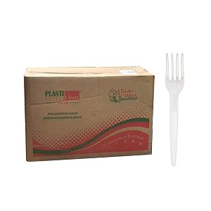 Garfo de Plástico Sobremesa Cristal c/ 1000 und - Plastilânia
