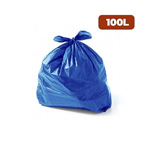 Saco para Lixo 100 Litros Coleta Seletiva Especial Azul com 100 unidades