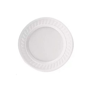 Prato Plástico Redondo 21cm Branco 10 unidades Fonplast