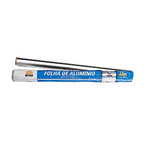 Folha de Papel Alumínio Rolo 45cm x 7,5m Wyda