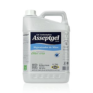 Álcool em Gel para Mãos 70% INPM 4,3kg Asseptgel