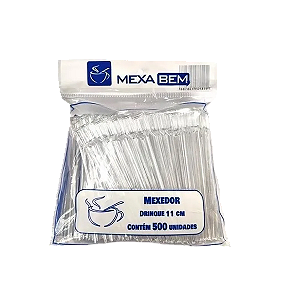 Mexedor de Café Remo Cristal 11cm com 500 unidades Mexa Bem