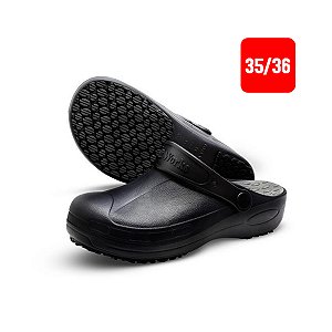 Sapato Babuche Antiderrapante com Palmilha BB90 Preto Nº 35/36 Soft Works