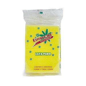 Esponja Dupla Face Lava Tudo 2 unidades Esponflora