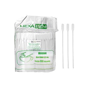 Mexedor de Café Remo Biodegradável Cristal 8,5cm com 500 unidades Mexa Bem