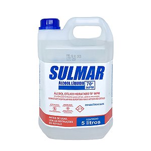 Álcool Líquido Hospitalar 70% 5L - Sulmar