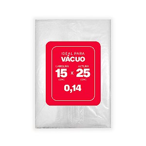 SACO PLAST.P/VACUO 15X25 0,14 C/500