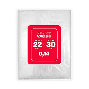 SACO PLÁSTICO PARA VÁCUO 22CM X 30CM X 0,14 COM 1.000 UNIDADES