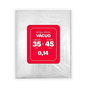 SACO PLÁSTICO PARA VÁCUO 35CM X 45CM X 0,14 C/ 250 UND - ITAPACK
