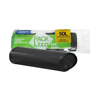Saco para Lixo Plástico Oxi-Degradável 50L Preto 30 Unidades - Biobags
