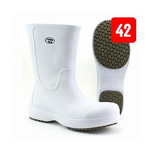 Bota Antiderrapante Cano Longo BB87 Branca Nº 42 Soft Works