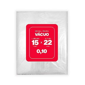 Saco Plástico para Vácuo 15cm x 22cm x 0,14 com 1000 unidades