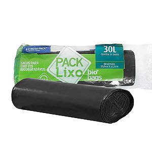 Saco para Lixo Pllástico Oxi-Degradável 30L Preto 30 unidades - Biobags
