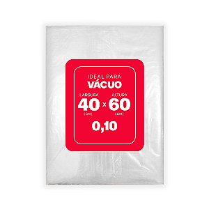 Saco Plástico para Vácuo 40cm x 60cm x 0,10 com 250 unidades