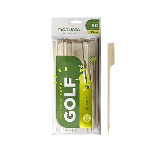 ESPETO BAMBU GOLF 15CM C/50 - NATURAL