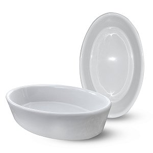 PETISQUEIRA OVAL DE PORCELANA PEQUENA BRANCA