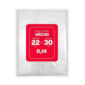 Saco Plástico para Vácuo 22cm x 30cm x 0,14 com 250 unidades