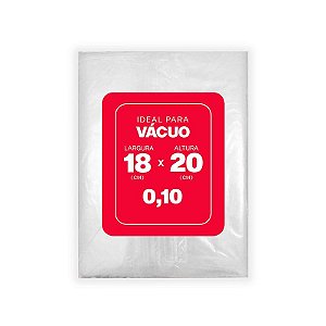Saco Plástico para Vácuo 18cm x 20cm x 0,10 com 250 unidades