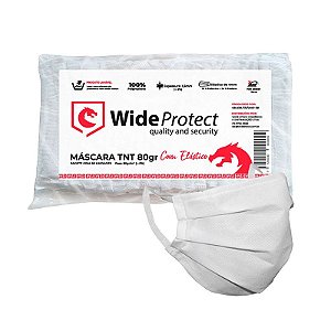 Máscara 1 Camada Descartável com Elástico 50 unidades Wide Protect