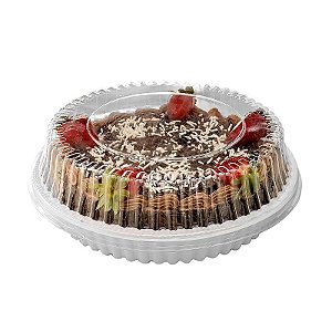 Embalagem Plástica Torta Pudim 1,4kg Branca G40 100 unidades Galvanotek