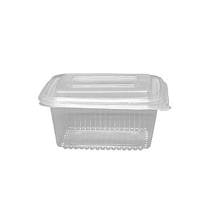 POTE PLASTICO RETANGULAR COM TAMPA ACOPLADA 500ML C/100 A GRANEL