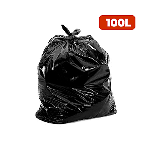 Saco para Coleta Seletiva 100 Litros Preto 100 unidades Embalac