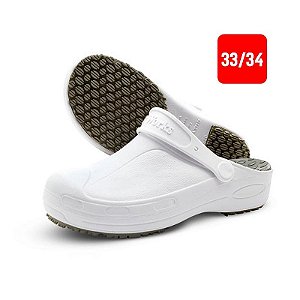 Sapato Babuche Antiderrapante com Palmilha BB90 Branco Nº 33/34 Soft Works