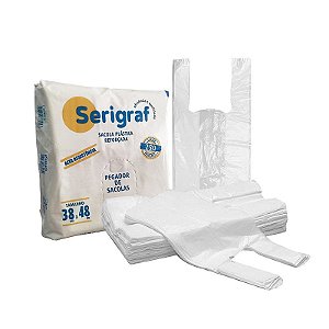 Sacola Branca com Pegador 40x50 com 250 unidades
