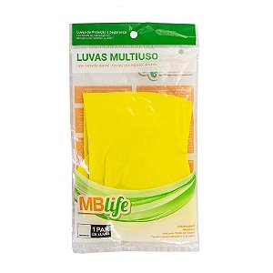 Luva de Látex P Amarela para Limpeza Mblife