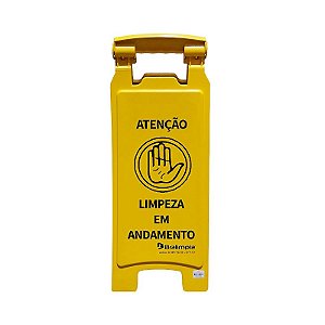 Placa Sinalizadora "Atenção! Limpeza em Andamento" Bralimpia