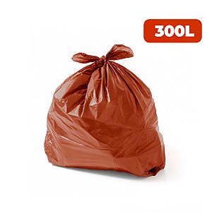 Saco para Lixo 300 Litros Coleta Seletiva Especial Marrom com 100 unidades