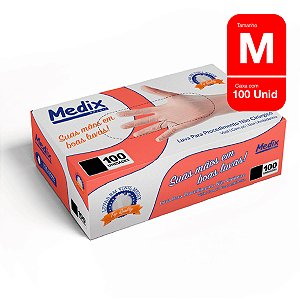 LUVA PROCED VINIL C/PO C/100 MEDIX M