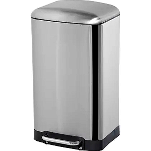 Lixeira Aço Inox Escovado 30L com Pedal