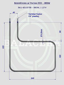 Resistências para Fornos ECO - 800W