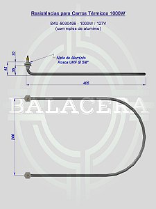 Resistências para Carros Térmicos 1000W