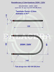 Resistência para Esterilizadores 255W / 220V