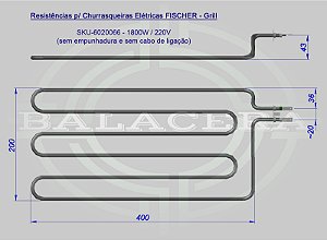 Resistências p/ Churrasqueiras Elétricas FISCHER - Grill -1800W