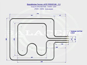 Resistências Fornos Layr Premyum - 3.0 - 1500W / 220V