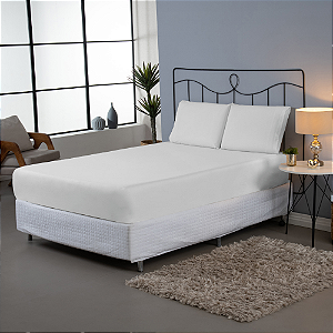 Jogo de lençol dia a dia liso 3 peças king percal 140 fios branco