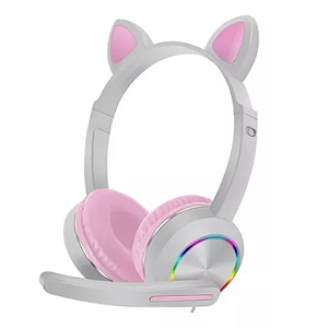 Headset gamer gatinho - Led, USB, jogos, música, trabalho, PC, console