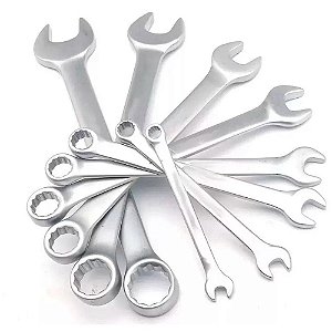 Jogo de chave combinada 8 peças 6 a 17mm chave de boca e estrela