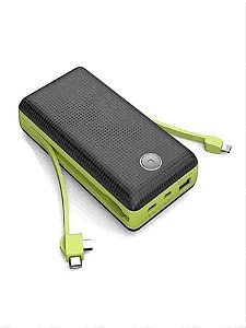 Carregador portátil power bank, 20.000mAh, para dispositivos USB