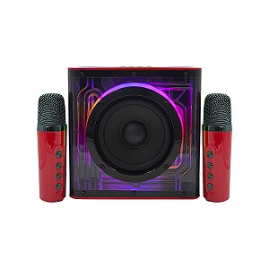 Caixa De Som Karaokê Alto Falante Magnético Led Microfone