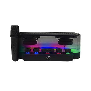 Caixa De Som Bluetooth Transparente 2 Alto Falantes Rgb